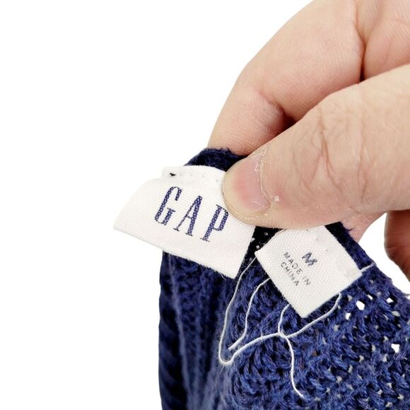 2/$20 Gap Navy Blue Knitted Sweater Top Size: M - Picture 8 of 8
